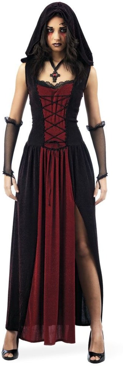 Gotisch Kostuum | Gotisch Bloeddorstige Vampier | Vrouw | Maat 38 | Halloween | Verkleedkleding